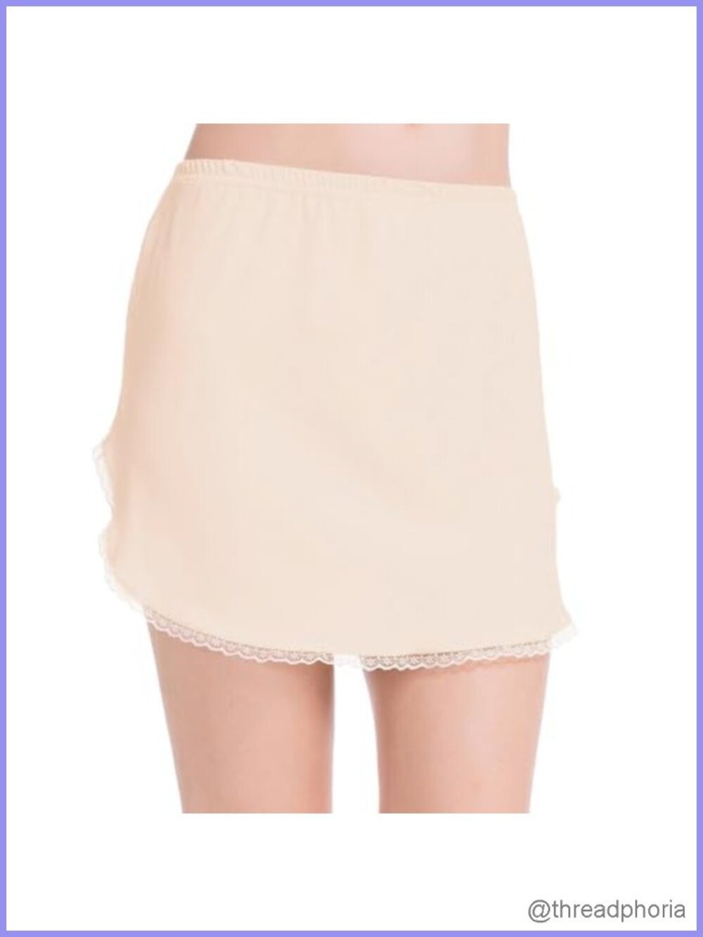 Women's Short Half Slip Lace Trim Non-Cling Elastic Waist - Picture 4 of 6
